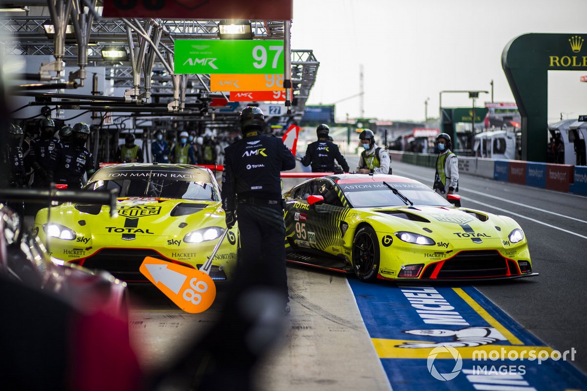 #98 Aston Martin Racing Aston Martin Vantage: Paul Dalla Lana, Augusto Farfus, Ross Gunn, #95 Aston Martin Racing Aston Martin Vantage AMR: Marco Sorensen, Nicki Thiim, Richard Westbrook