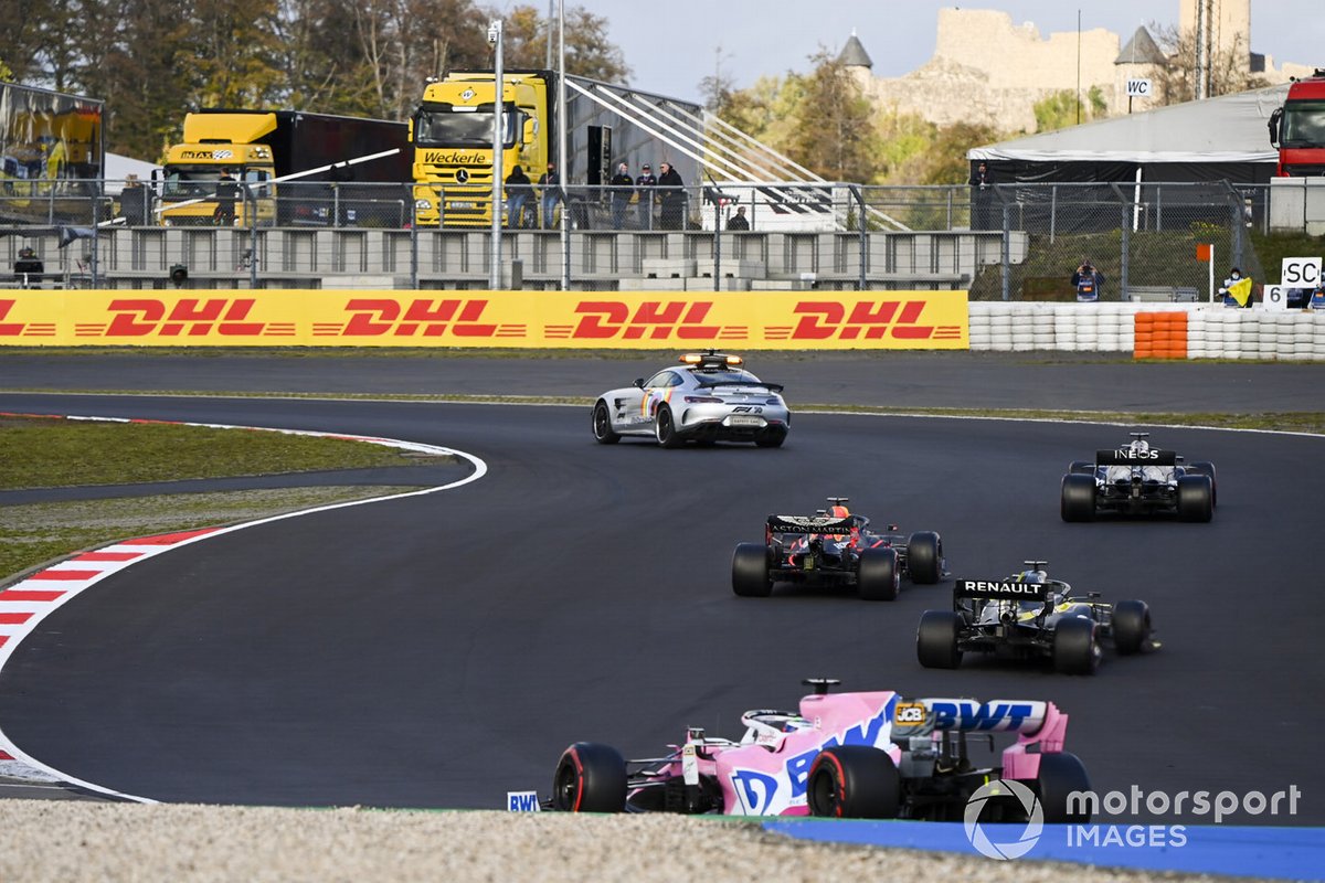 La Safety Car, Lewis Hamilton, Mercedes F1 W11, Max Verstappen, Red Bull Racing RB16 Daniel Ricciardo, Renault F1 Team R.S.20