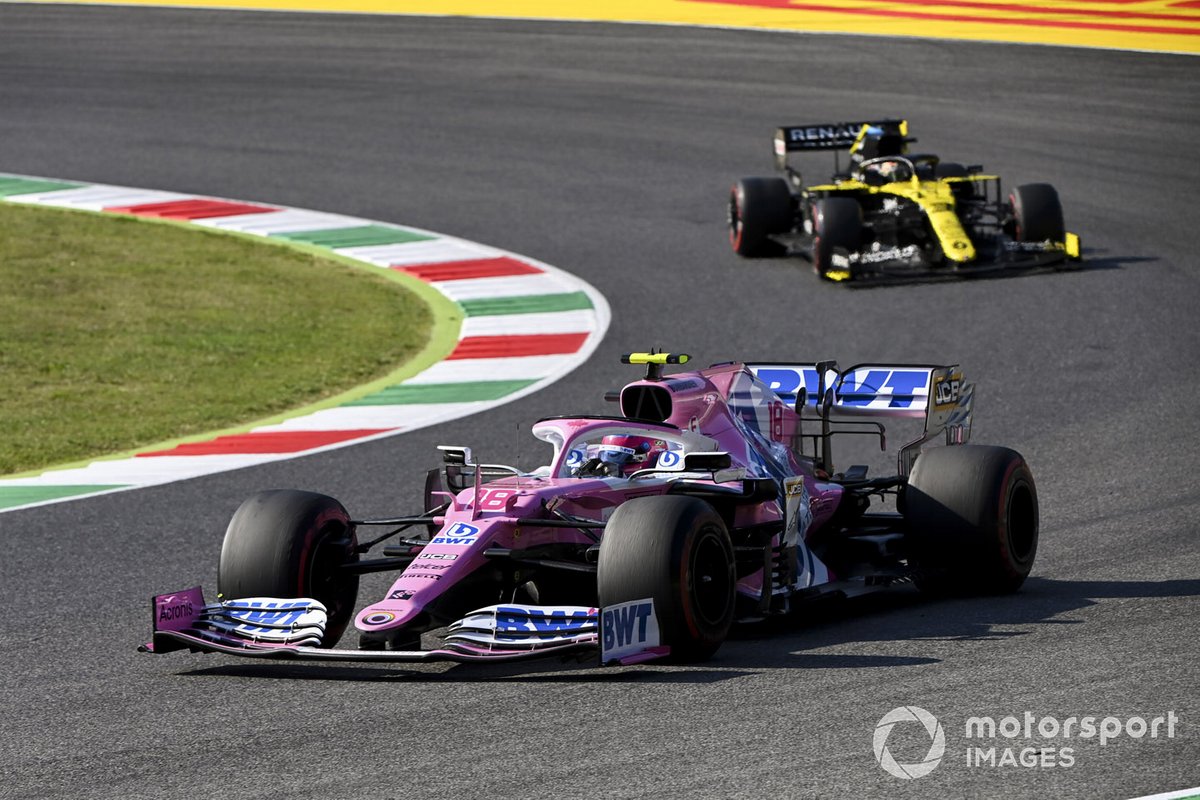 Lance Stroll, Racing Point RP20, Daniel Ricciardo, Renault F1 Team R.S.20