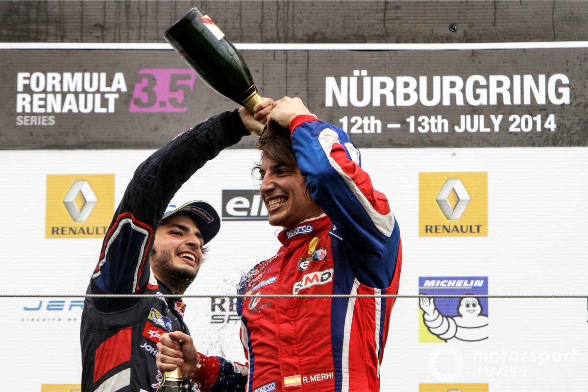 Podio: Carlos Sainz jr., Dams y Roberto Merhi, Zeta Corse