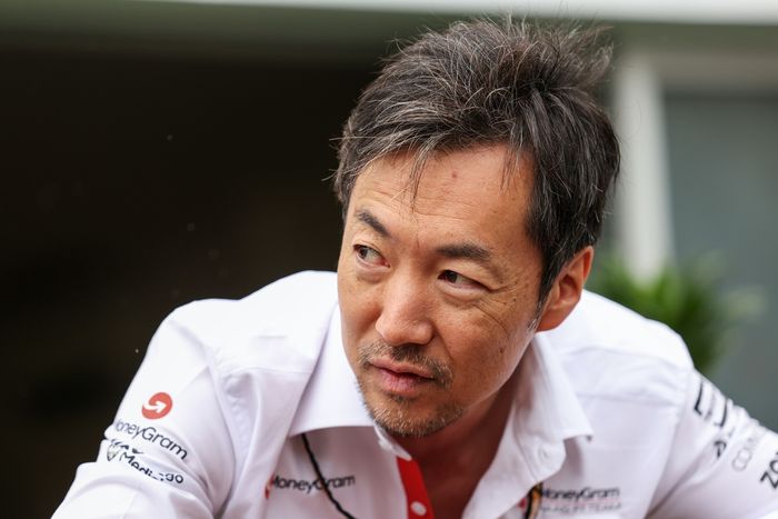 Ayao Komatsu, Team Principal of Haas F1 looks on in the Paddock