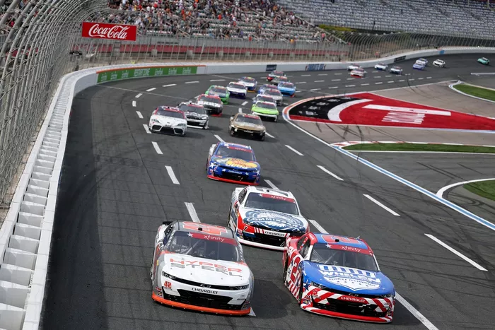 Anothony Alfredo, Young's Motorsports Chevrolet, Jesse Love, Richard Childress Racing Chevrolet