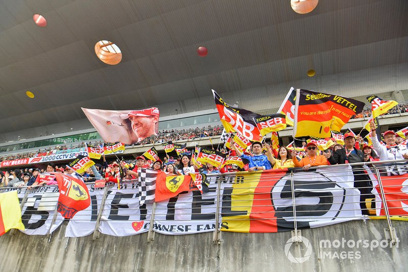 Crowd support for Sebastian Vettel, Ferrari