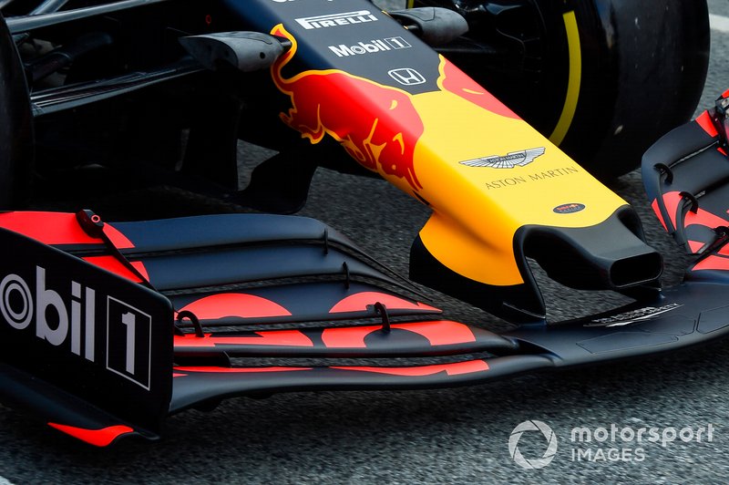Dettaglio del musetto di Max Verstappen, Red Bull Racing RB15