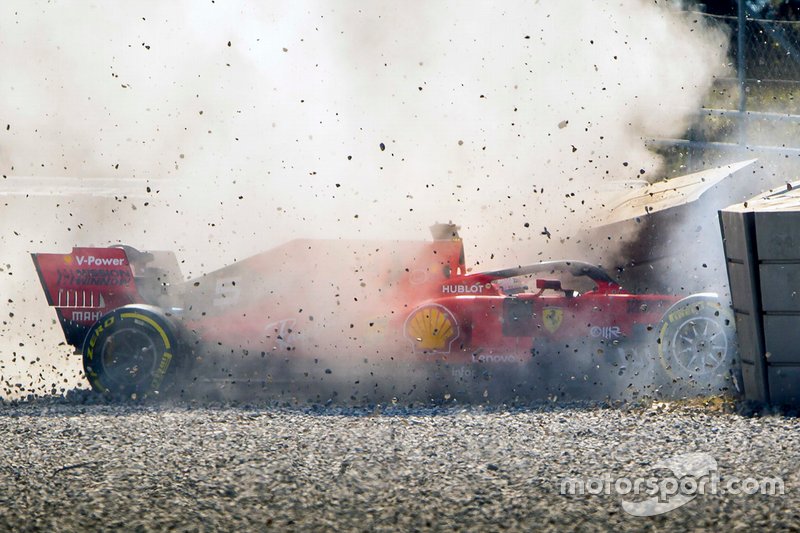 Sebastian Vettel, Ferrari kecelakaan