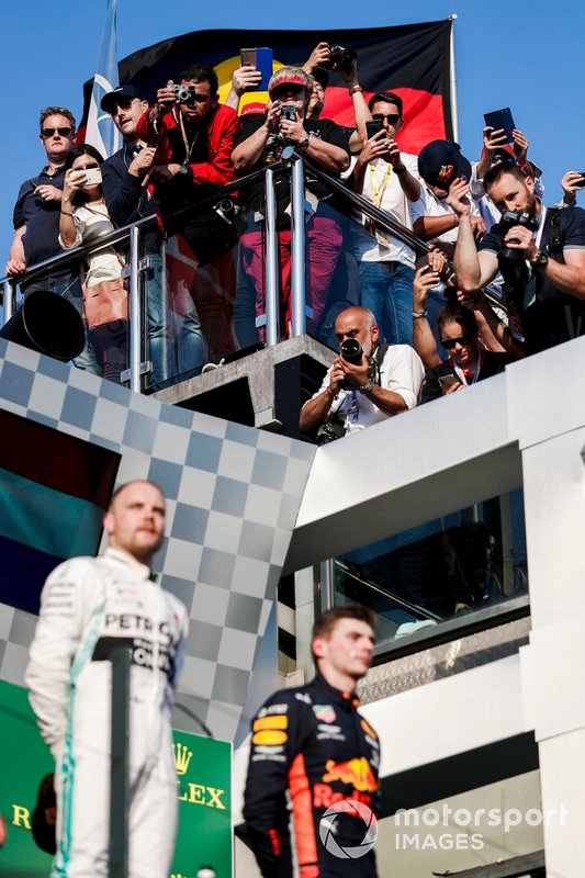 Podyum: 2. Lewis Hamilton, Mercedes AMG F1, yarış galibi Valtteri Bottas, Mercedes AMG F1, 3. Max Verstappen, Red Bull Racing