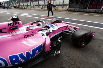 Sergio Perez, Racing Point Force India VJM11, leaves the garage