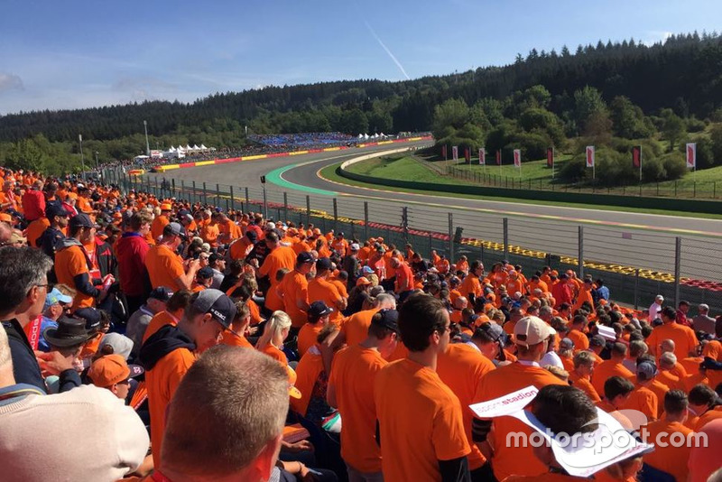 Dutch fans in the Orange Experience Stand