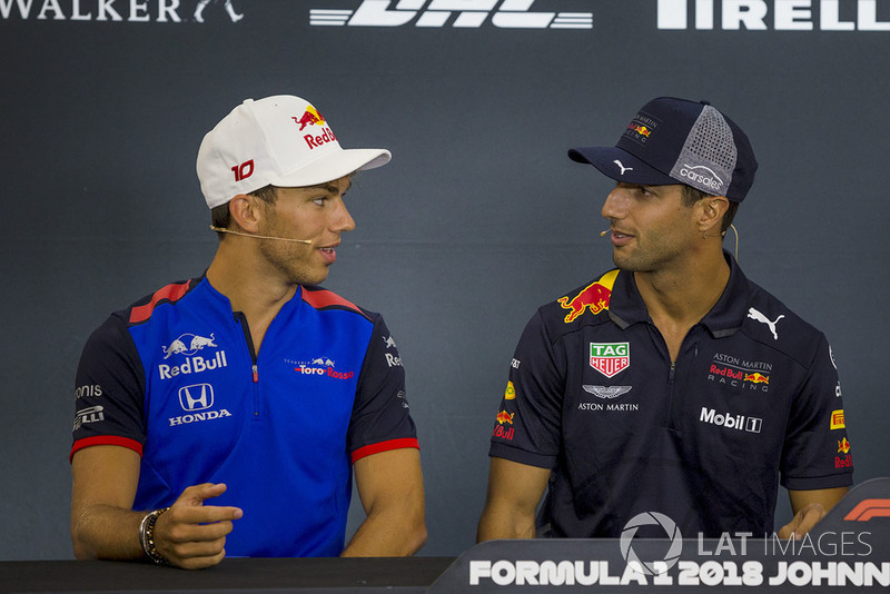 Pierre Gasly, Scuderia Toro Rosso Toro Rosso and Daniel Ricciardo, Red Bull Racing in the Press Conference