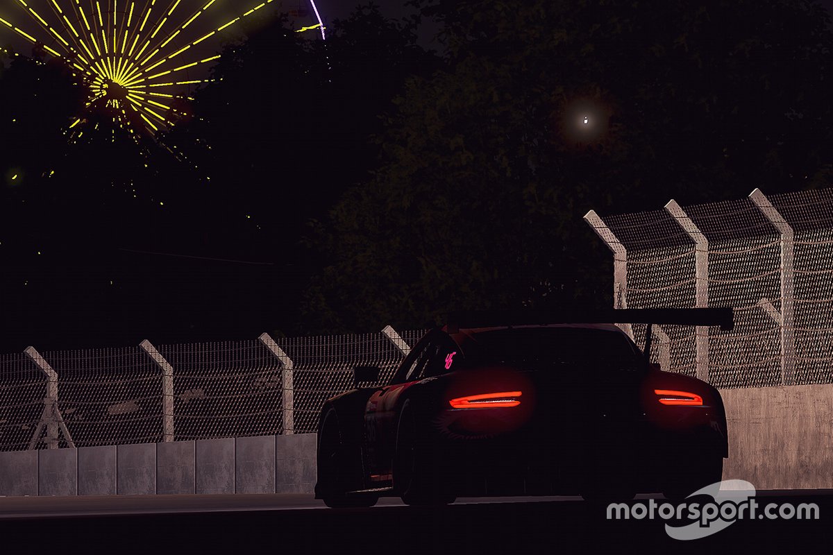 Acción de carrera en la noche