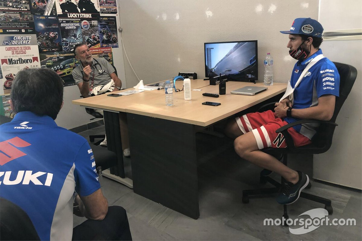 Alex Rins, Team Suzuki MotoGP, lesionado en el GP de España