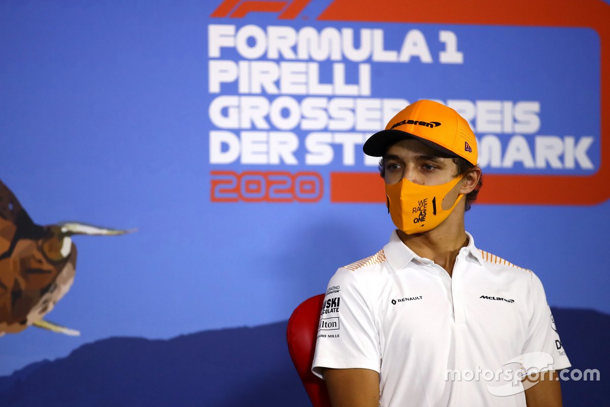 Lando Norris, McLaren in the press conference