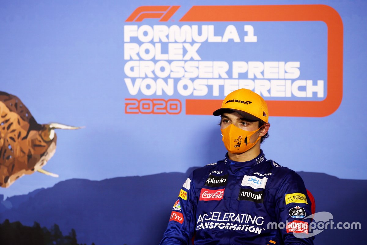 Lando Norris, McLaren, in conferenza stampa