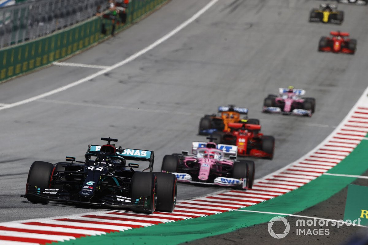 Lewis Hamilton, Mercedes F1 W11 EQ Performance, Sergio Pérez, Racing Point RP20