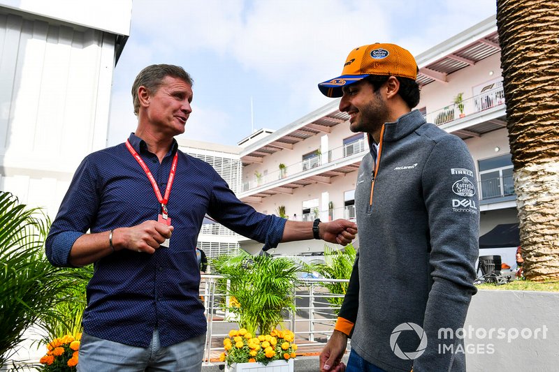 Carlos Sainz Jr., McLaren with Presenter David Coulthard