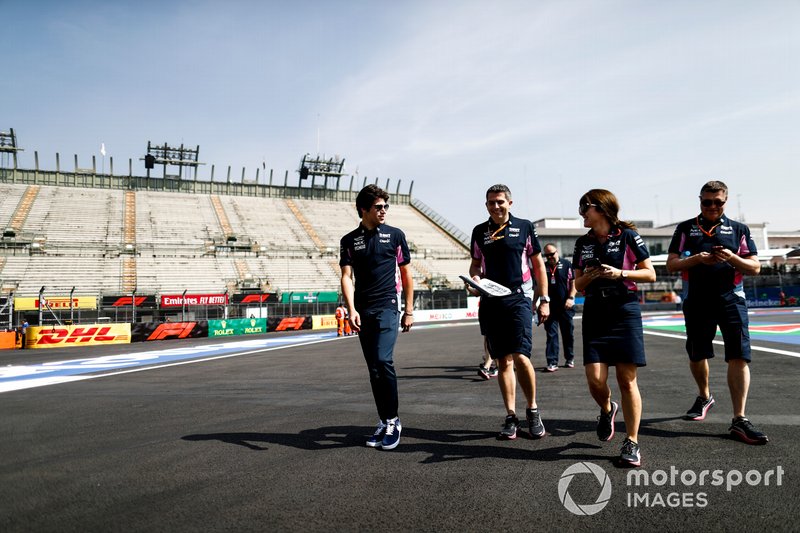 Lance Stroll, Racing Point walks the track