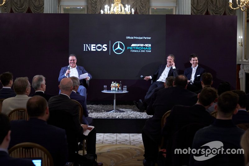 Sir Jim Ratcliffe chairman and chief executive officer of the Ineos chemicals group and Toto Wolff, Executive Director (Business), Mercedes AMG