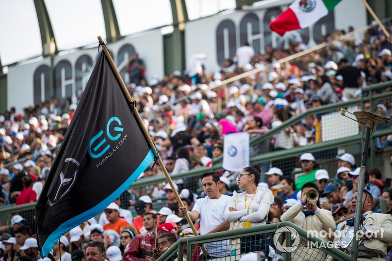 Mercedes Benz EQ fans in the grandstand