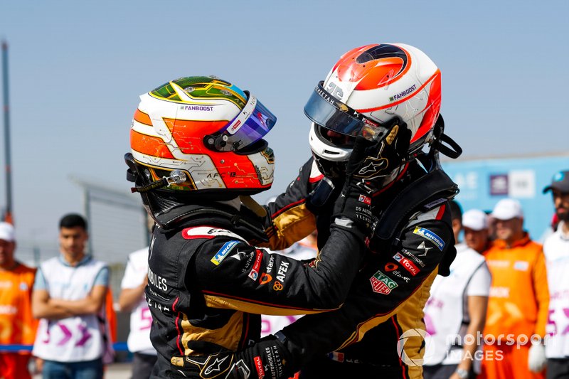 Race winner Antonio Felix da Costa, DS Techeetah, DS E-Tense FE20 with Jean-Eric Vergne, DS Techeetah, DS E-Tense FE20