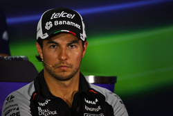 Sergio Perez, Sahara Force India F1, lors de la conférence de presse de la FIA