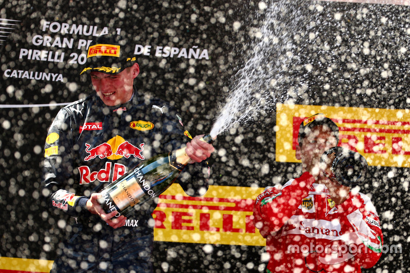 Max Verstappen, Red Bull Racing en Sebastian Vettel, Scuderia Ferrari SF16-H