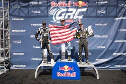 Podium : le vainqueur Scott Speed, Volkswagen, le 2e Patrik Sandell, Ford, le 3e Tanner Foust, Volkswagen