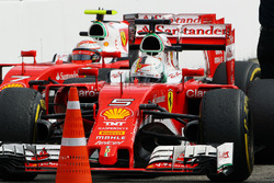 Sebastian Vettel, Ferrari SF16-H and team mate Kimi Raikkonen, Ferrari SF16-H in parc ferme