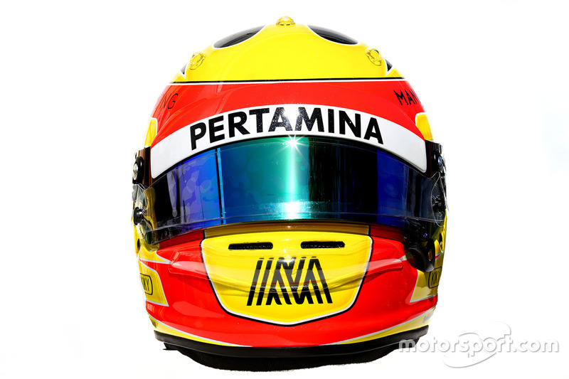 The helmet of Rio Haryanto, Manor Racing