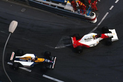 Ayrton Senna, McLaren-Honda; Nigel Mansell, Williams-Renault