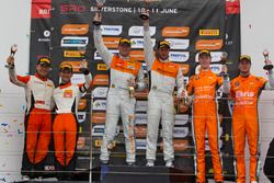 Podium: second place, Andreas Patzelt, Nicolaj Moller Madsen, PROsport Performance, race winner Pete