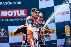 Podium : le vainqueur Chaz Davies, Aruba.it Racing - Ducati Team fête sa victoire