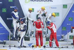 Podium LM GTE Am: first place Paul Dalla Lana, Pedro Lamy, Mathias Lauda, Aston Martin Racing, second place Christian Ried, Wolf Henzler, Joël Camathias, KCMG, third place Francois Perrodo, Emmanuel Collard, Rui Aguas, AF Corse