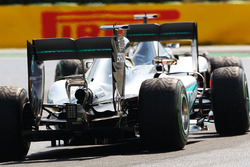Nico Rosberg, Mercedes AMG F1 W07 Hybrid leads team mate Lewis Hamilton, Mercedes AMG F1 W07 Hybrid