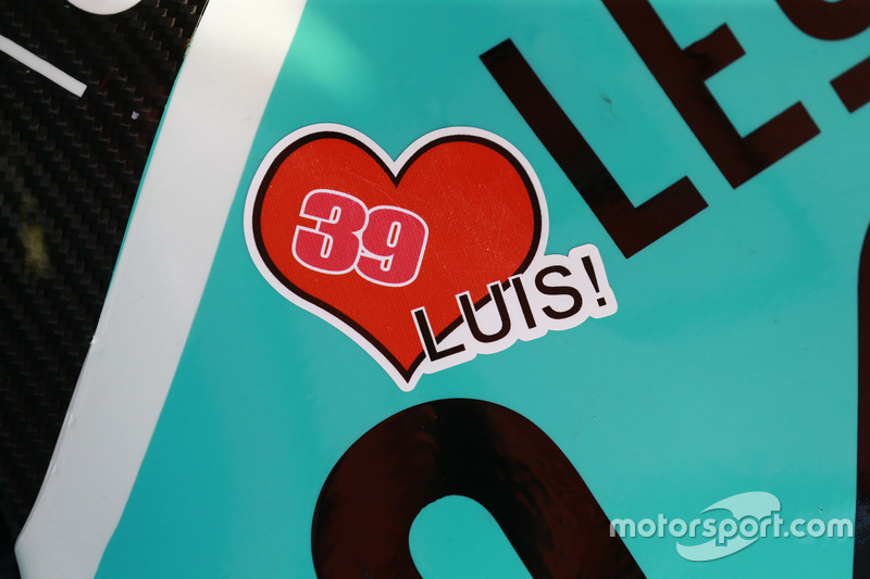 Luis Salom, SAG Racing Team, adesivo di tributo