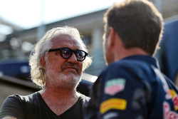 (L to R): Flavio Briatore with Christian Horner, Red Bull Racing Team Principal