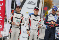 Podium : les 2e Ott Tänak, Raigo Molder, DMACK World Rally Team
