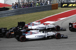 Valtteri Bottas, Williams FW38; Felipe Massa, Williams FW38 and Nico Hulkenberg, Force India VJM09