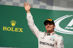 Nico Rosberg, Mercedes AMG F1 celebrates his second position on the podium