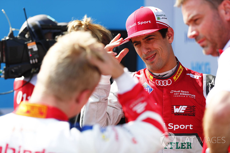 Lucas di Grassi, Audi Sport ABT Schaeffler, polesitter Felix Rosenqvist, Mahindra Racing
