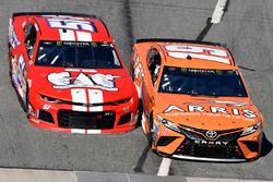 Daniel Suarez, Joe Gibbs Racing, Toyota Camry ARRIS and Harrison Rhodes, Rick Ware Racing, Chevrolet Camaro Harry's