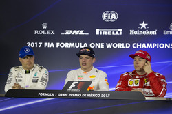 Second place Valtteri Bottas, Mercedes AMG F1, winner Max Verstappen, Red Bull Racing, third place K