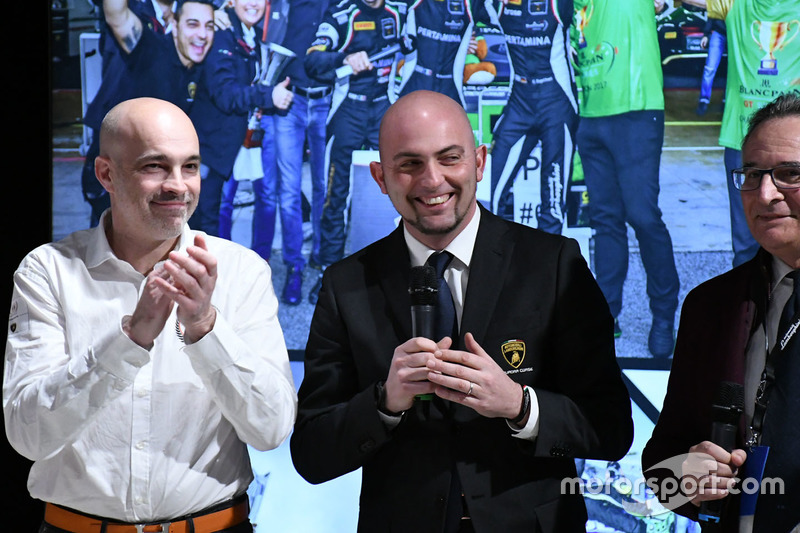 Armando Donazzan, proprietario Orange1 Racing, Giorgio Sanna, capo di Lamborghini Squadra Corse, e Franco Nugnes, direttore responsabile di Motorsport.com Italia