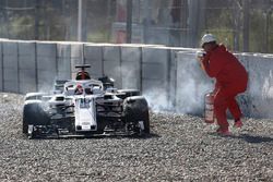 Charles Leclerc, Alfa Romeo Sauber C37, incidente