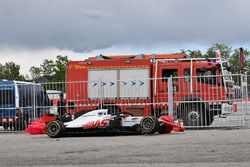 Romain Grosjean'ın kaza yapan aracı, Haas F1 Team VF-18