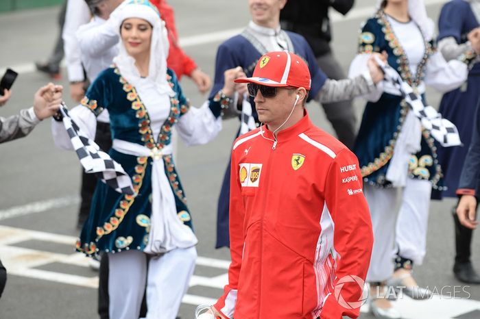 Kimi Raikkonen, Ferrari on the drivers parade