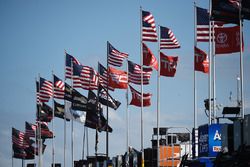 Flags in the garage area