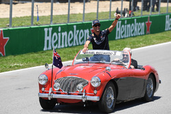 Daniel Ricciardo, Red Bull Racing, tijdens de rijdersparade