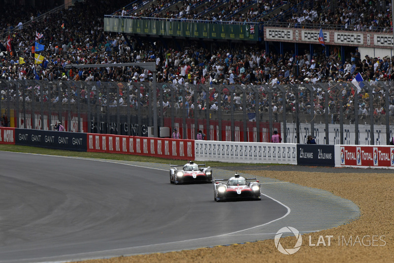 #7 Toyota Gazoo Racing Toyota TS050: Mike Conway, Kamui Kobayashi, Jose Maria Lopez, #8 Toyota Gazoo Racing Toyota TS050: Sébastien Buemi, Kazuki Nakajima, Fernando Alonso
