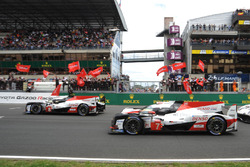 #8 Toyota Gazoo Racing Toyota TS050: Sébastien Buemi, Kazuki Nakajima, Fernando Alonso and #7 Toyota Gazoo Racing Toyota TS050: Mike Conway, Kamui Kobayashi, Jose Maria Lopez