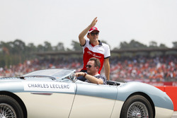 Charles Leclerc, Sauber, in the drivers parade